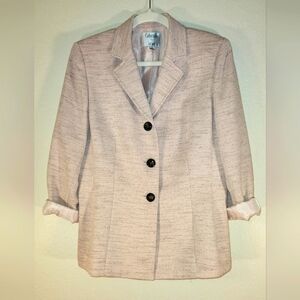 Collections for Le Suit Vntg Powder Pink w Blk Threading Blazer. Sz 14.